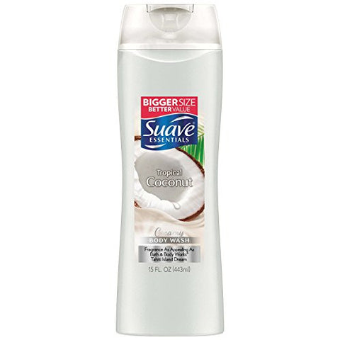Suave Essentials Body Wash, Creamy Tropical Coconut 15 oz