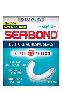 Sea Bond Denture Adhesive, Original Lowers, 15 Count